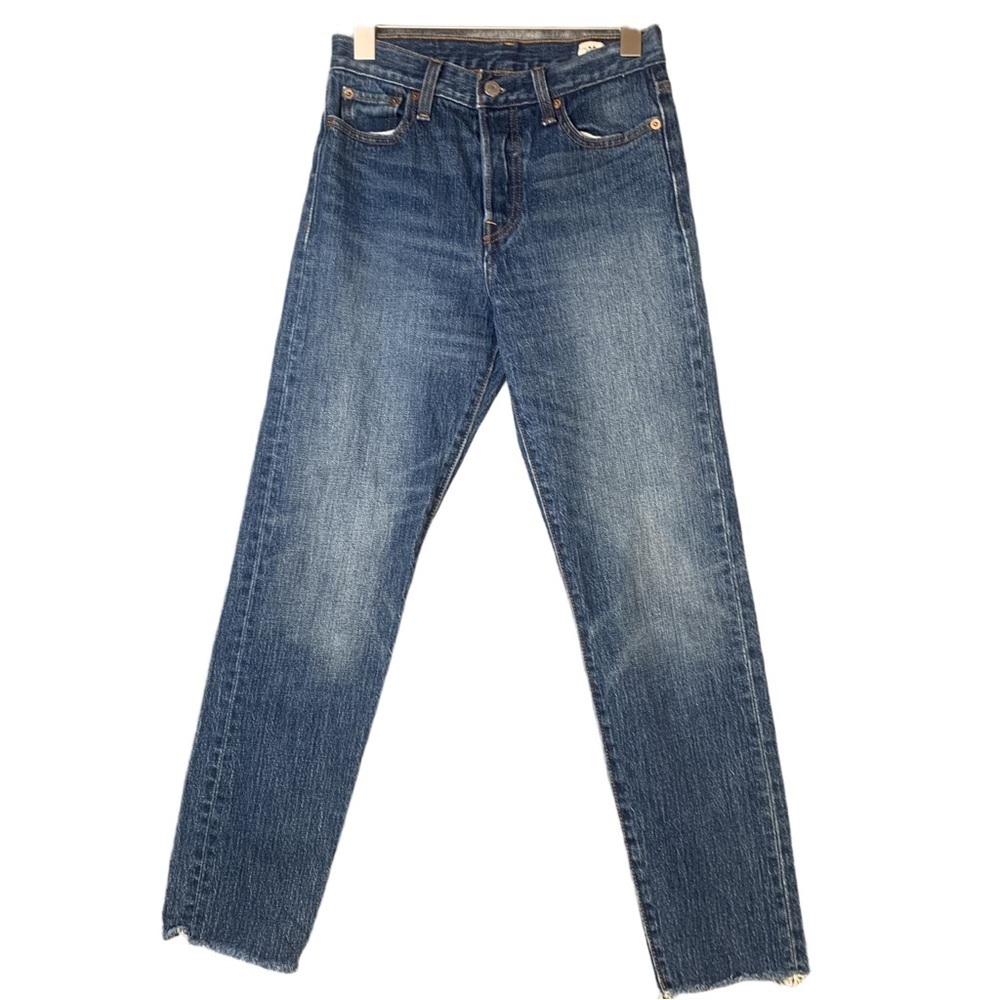 Levi’s 501 Ankle High Rise W26 L25 Relaxed Fit Women Medium Wash Denim Cutoff